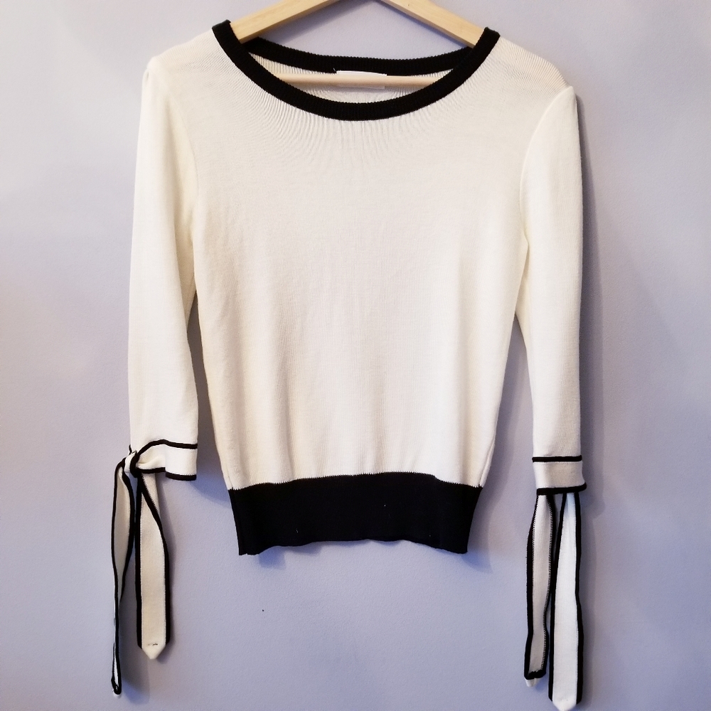 Sleeve Tie Bow Knit Top S
